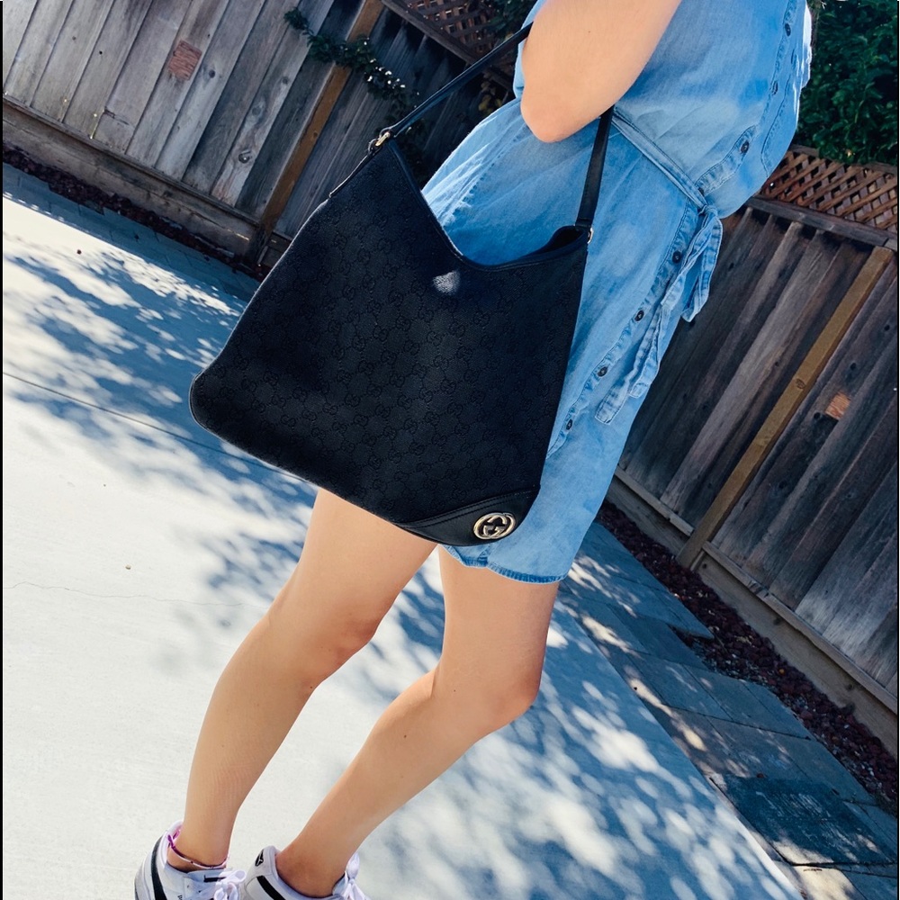 Gucci Denim black tote